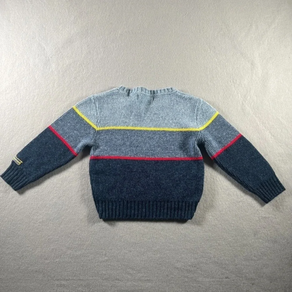 Vintage OshKosh B'gosh Sweater Boys Size 5 Blue Red Striped Acrylic‎ Outdoor Y2K